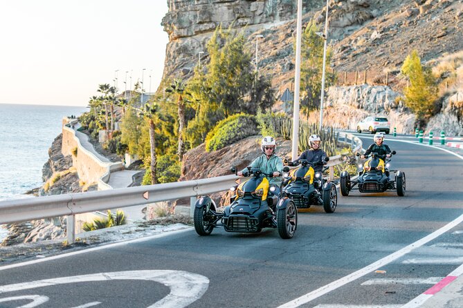 3 wheels motorcycle Coast Tour - Ryker - Gran Canaria Maspalomas - Stop 2: Arguineguin — A Coastal Walk and Sunset Energy