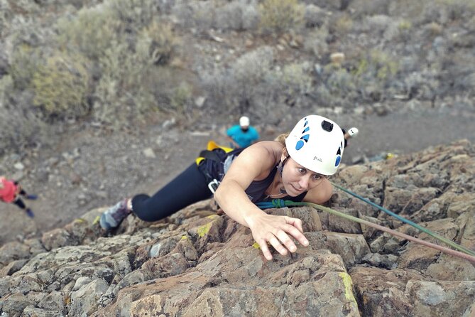 Climbing + Zipline + Via Ferrata + Cave. Adventure route in Gran Canaria - The 50-meter zipline: your grand finale over the island terrain