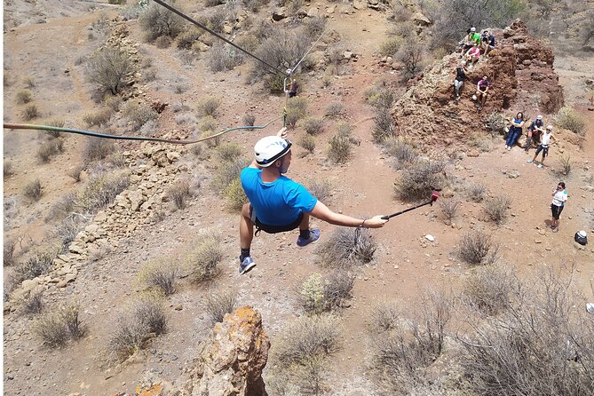 Climbing + Zipline + Via Ferrata + Cave. Adventure route in Gran Canaria - Price and value: how $84.63 turns into four paid activities