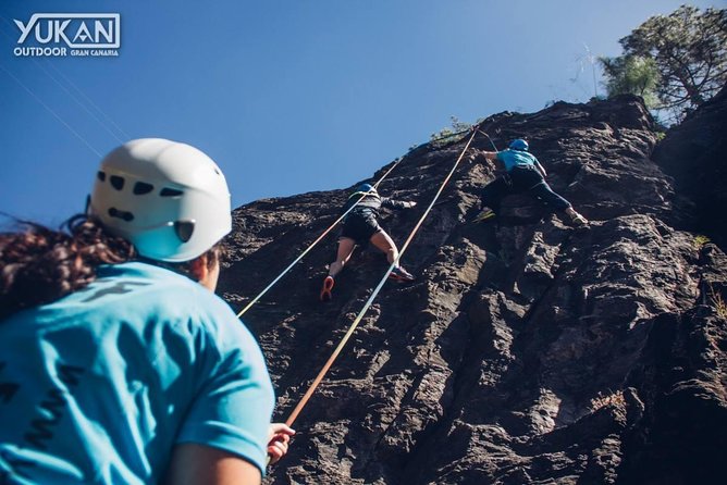 Climbing + Zipline + Via Ferrata + Cave. Adventure route in Gran Canaria - Rock climbing in Gran Canaria: multiple difficulty levels, real support